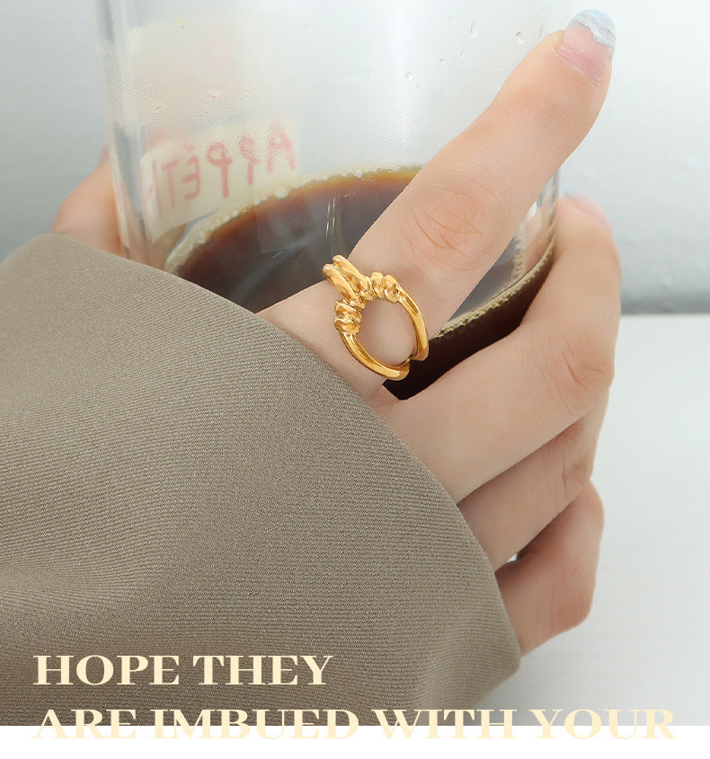 Women's Titanium Steel Hollow Ring