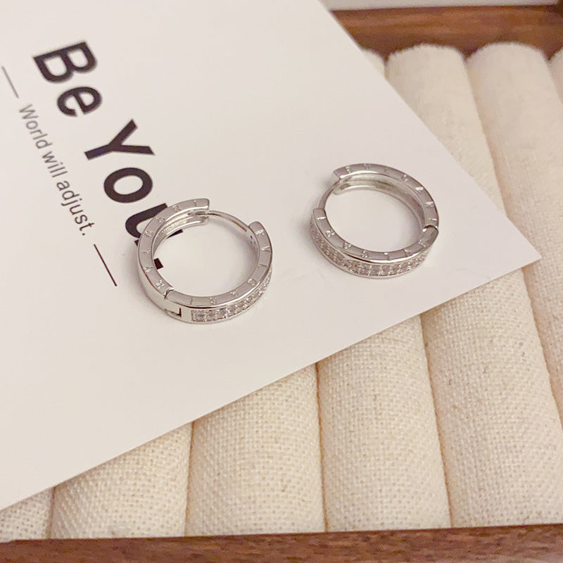 Fashionable All-match Micro-inlaid Ear Clip Niche Design Earrings