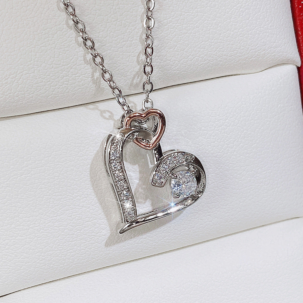 Collier créatif creux en Zircon Herz Doppel