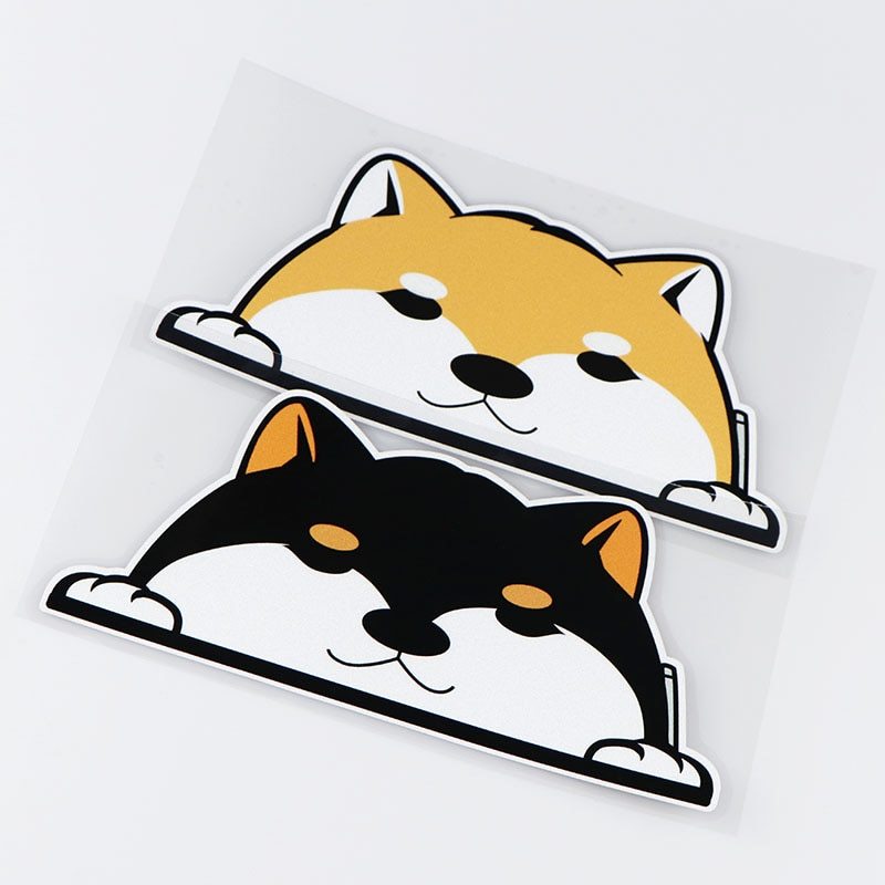 Autocollants de voiture de décoration de fenêtre de chien Chai de dessin animé