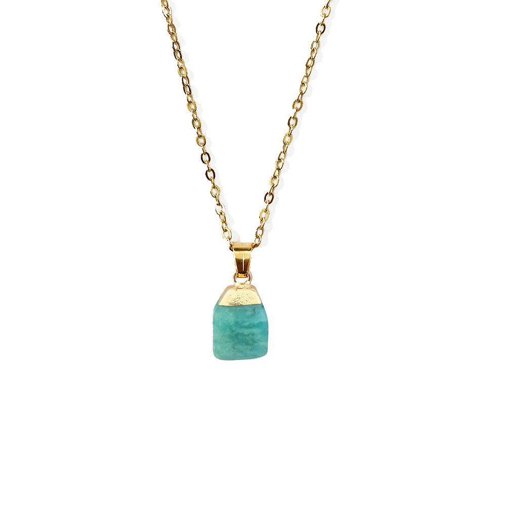 Collier Naturel Taillé Avec Pendentif Pierre Originale