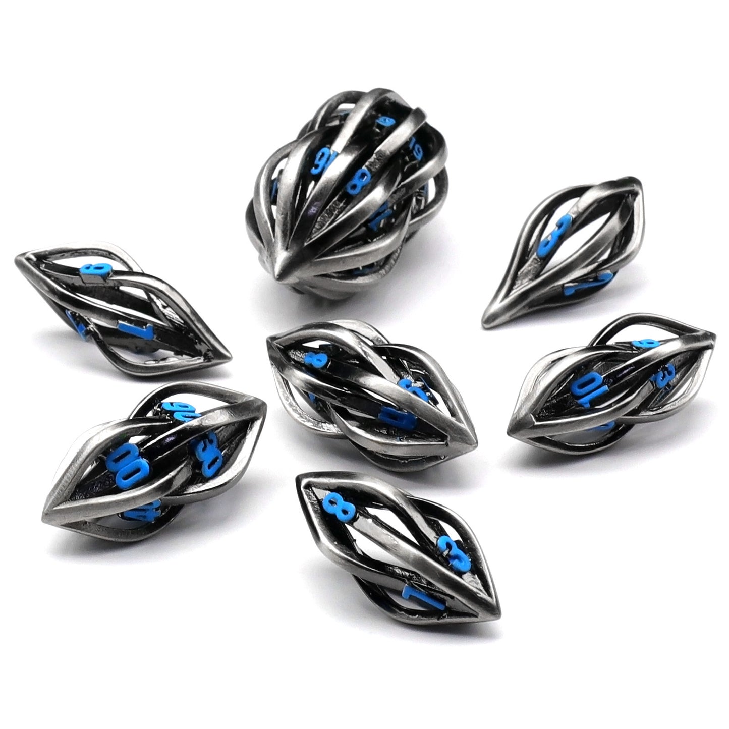 Dados con forma de semilla de melón de metal