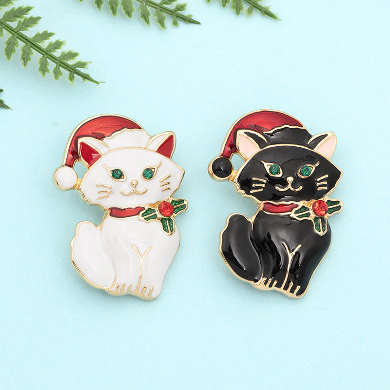 Broche de mode de Corsage de chapeau de noël de chat mignon