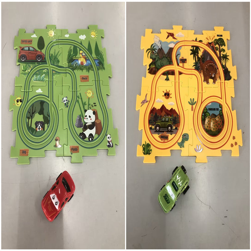 Puzzle pour enfants, vitesse de chemin de fer électrique, assemblage de voiture électrique automatique, scène de ville, Construction, jouet éducatif, cadeau