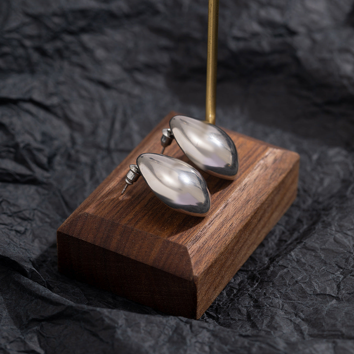 Pendientes de botón de moda de moda hip-hop de metal punk