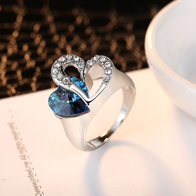 Bague cœur d'océan en cristal saphir Titanic