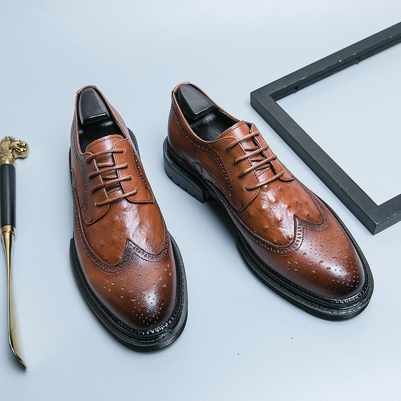 Zapatos de cuero formales de negocios para hombres estilo británico