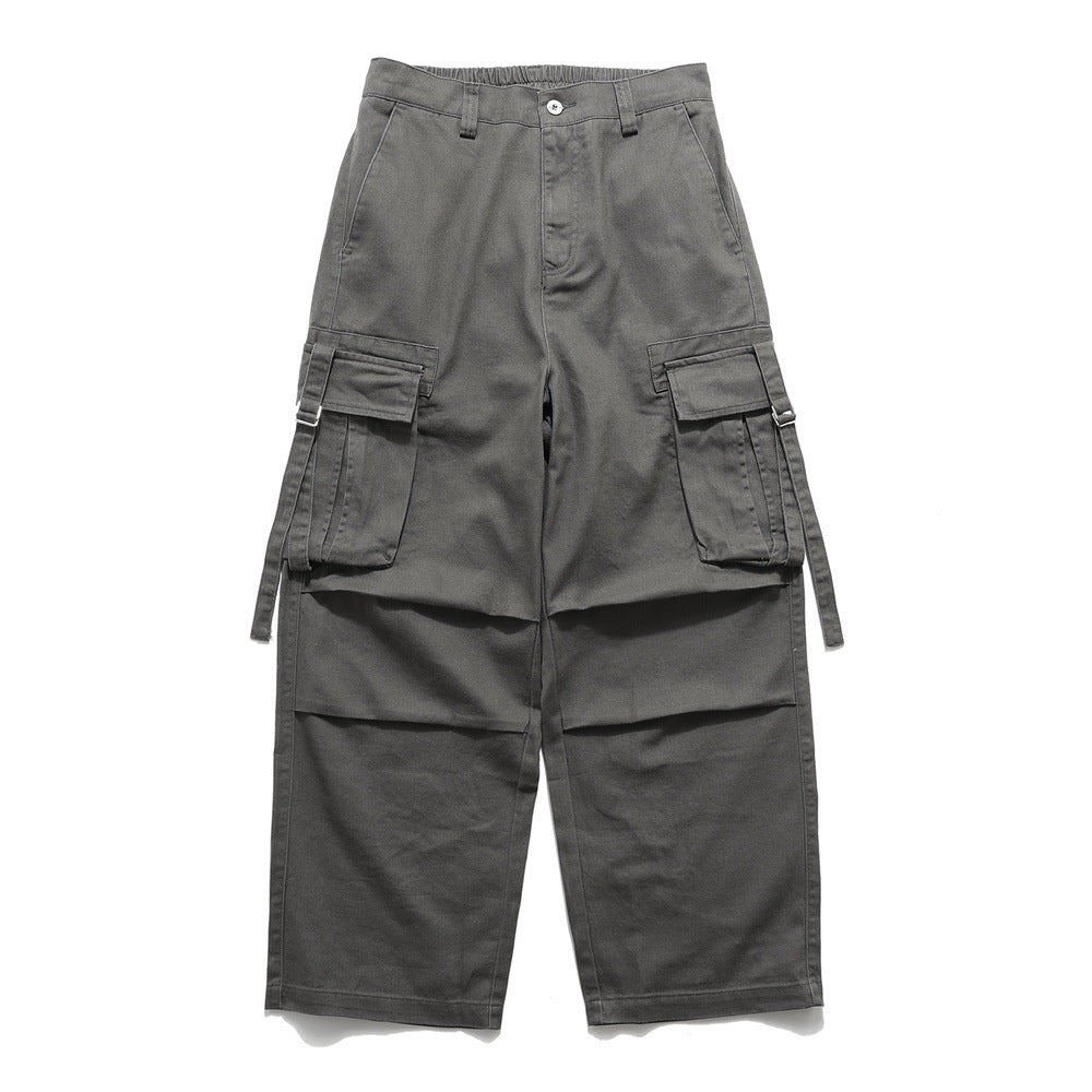 Men's Fashion Personalized Solid Color Loose Trousers