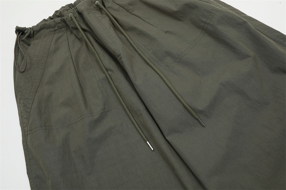 Men's Loose Outdoor Solid Color Casual Thin Sports Drawstring Pants