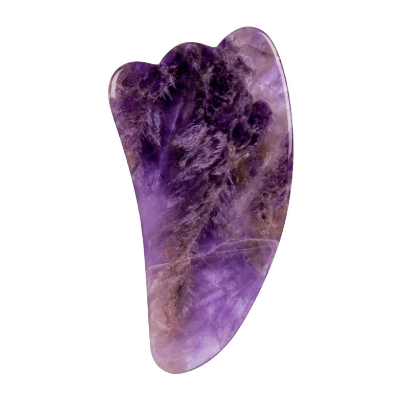 Juego de rodillos de amatista Masajeador Gua Sha en forma de corazón