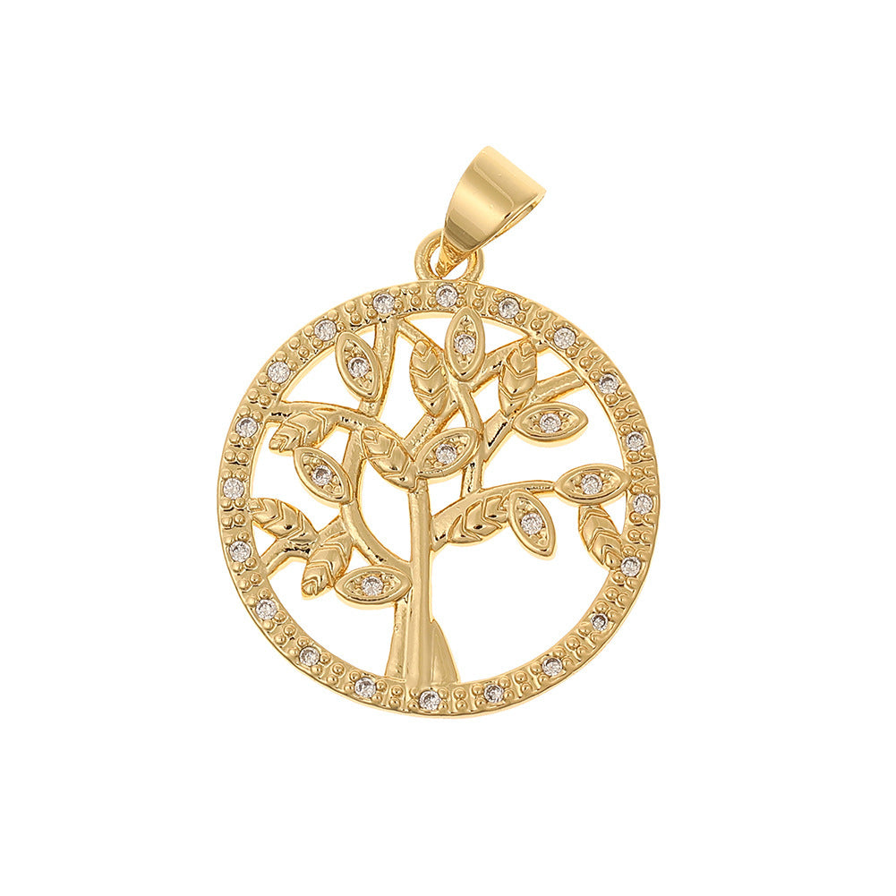 Colorful Zircon Light Luxury Tree Of Life Pendant