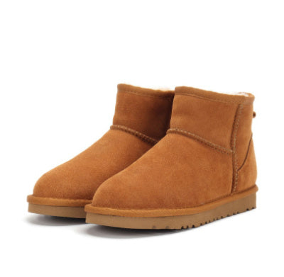 Botas de nieve de corte bajo Cuero Caucho Piel Moda Casual