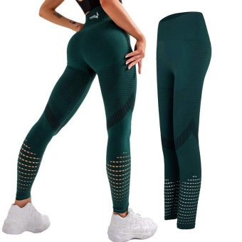TerritorioFit Leggings de yoga sin costuras para mujer 