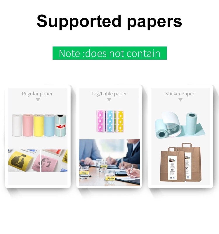 Mini impresora térmica inalámbrica Bliuetooth, impresora de etiquetas adhesivas de papel