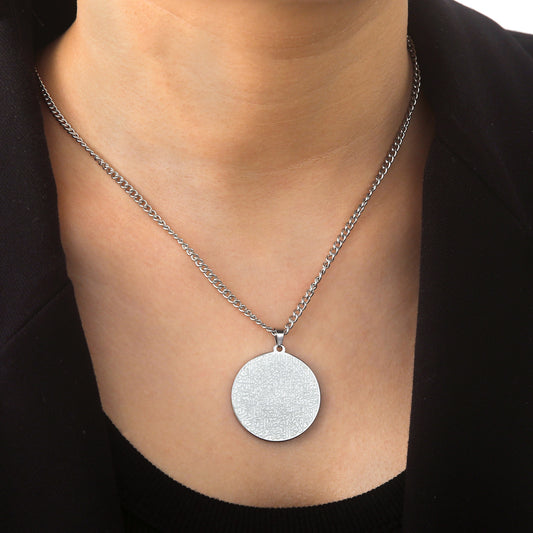 Hip Hop Punk rond marque Vintage Corrosion désordre Rune pendentif en acier inoxydable colliers