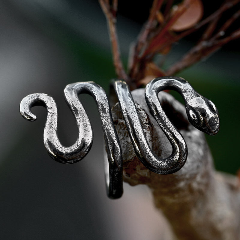 Personnalité de l'anneau serpent du zodiaque en acier inoxydable