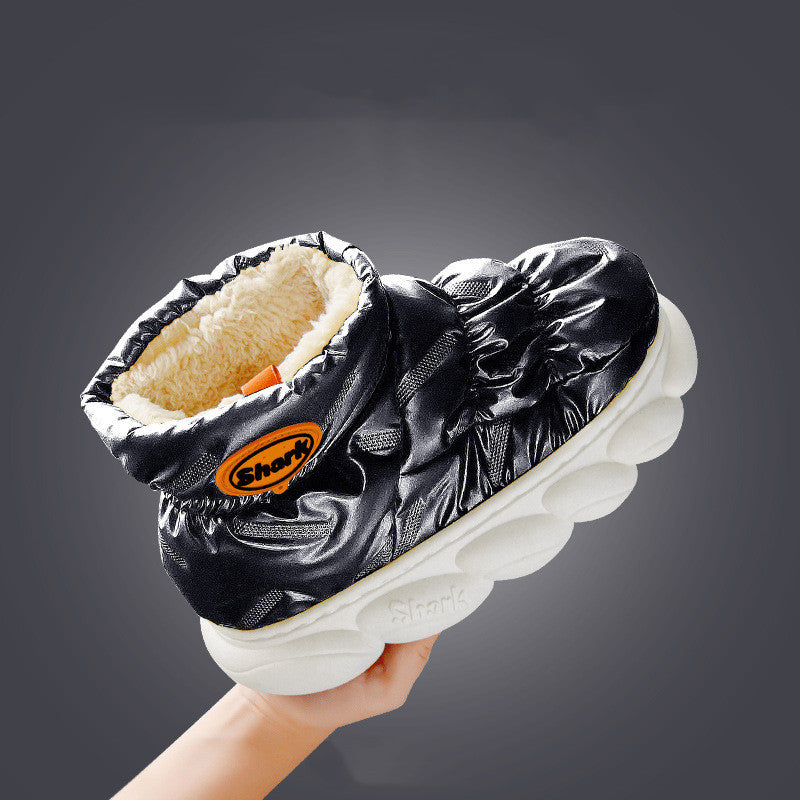 Pantoufles montantes en coton imperméables en tissu