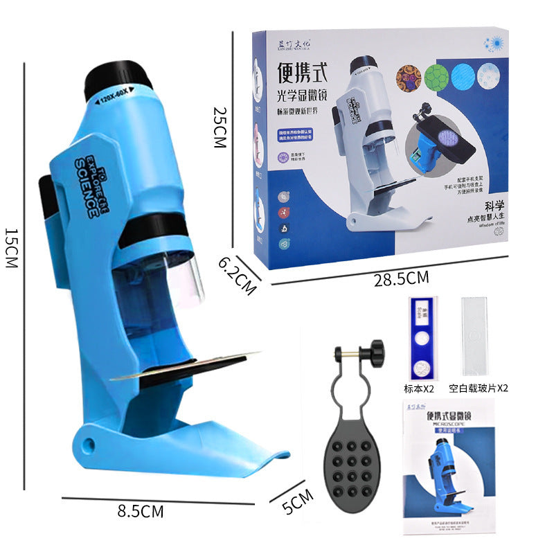 Microscopio óptico portátil de mano para niños, juguete, Mini criatura