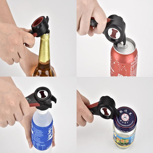 Abrebotellas de cerveza con abrelatas de acero inoxidable multifunción creativo 5 en 1