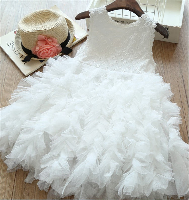 Robe d'été sans manches pour fille, robe bouffante