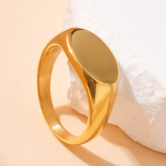 Elegante anillo de acero de titanio brillante para mujer