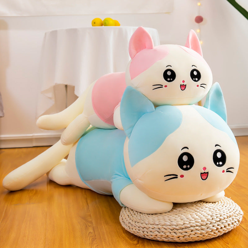 Coussin de canapé en peluche chat mignon, oreiller Long
