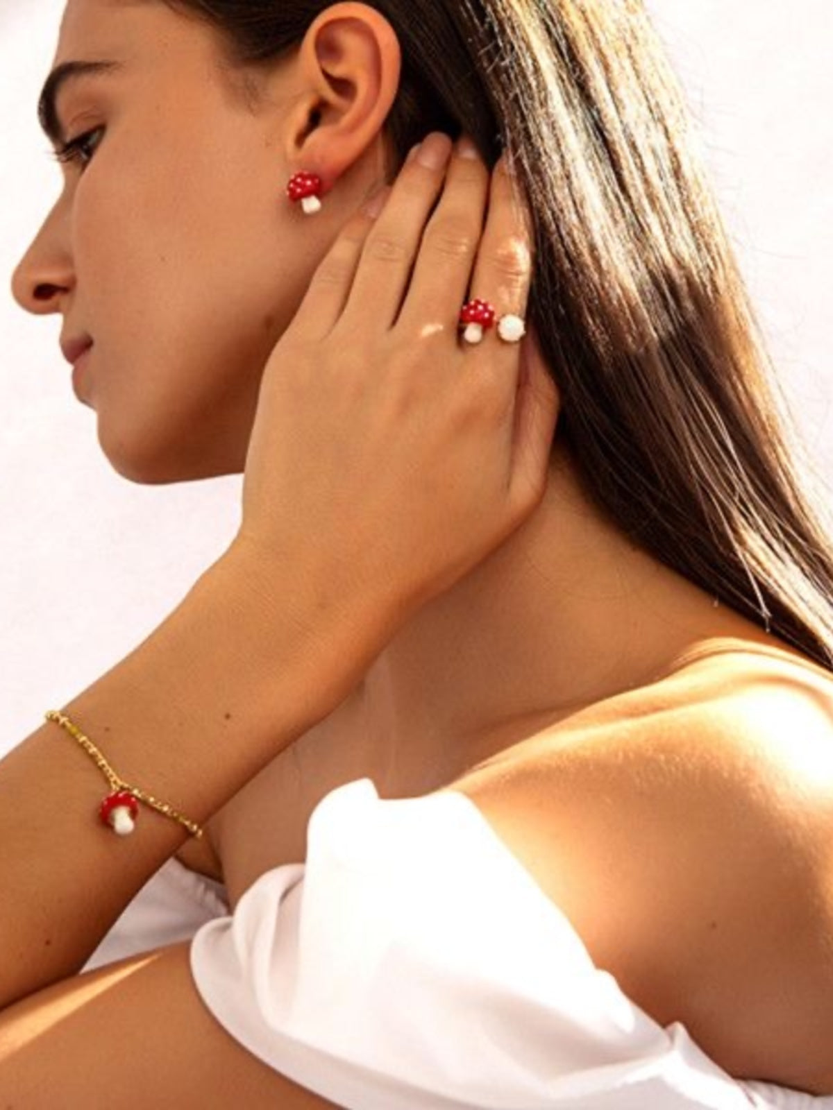 Boucles d'oreilles à tige en forme de champignon, créatives et mignonnes pour femmes
