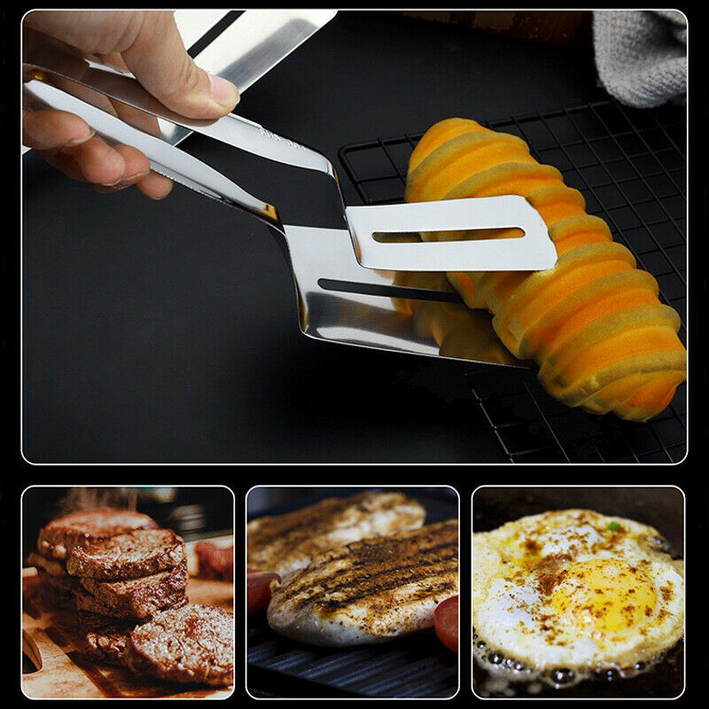 Pince à Steak en acier inoxydable, nourriture, pain, viande, BBQ, outil de cuisine