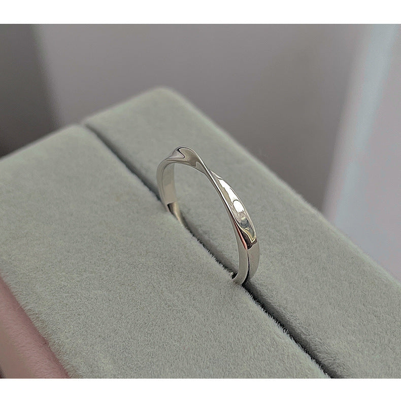 925 Sterling Silver Mobius Strip Simple Niche Design Simple Bracelet Ring