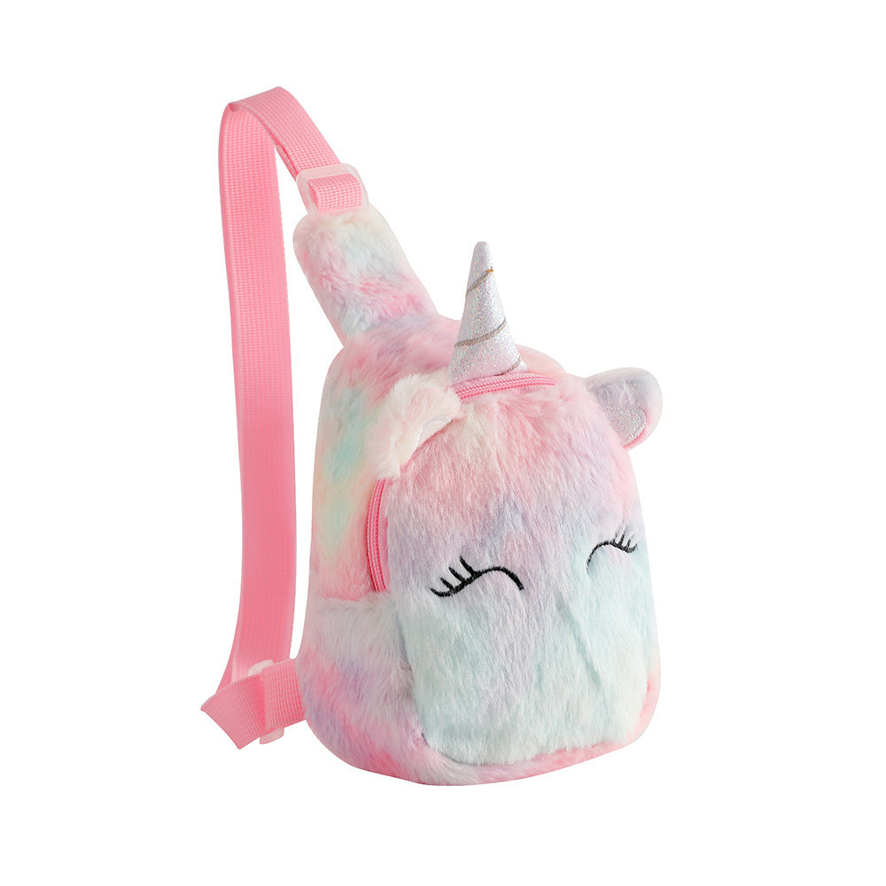 Bandolera de hombro con pecho entrecerrado de felpa de dibujos animados