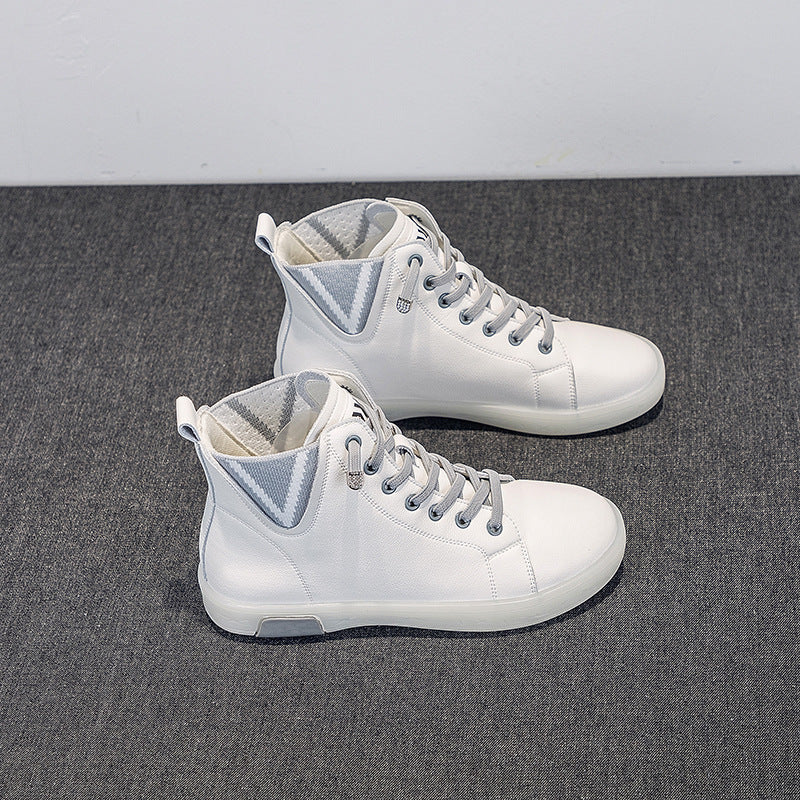 Bottes courtes pour femmes doublées de polaire chaussures blanches fond souple décontracté plat
