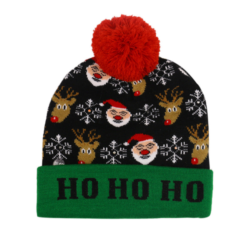 Gorro navideño Gorro de punto LED con luces