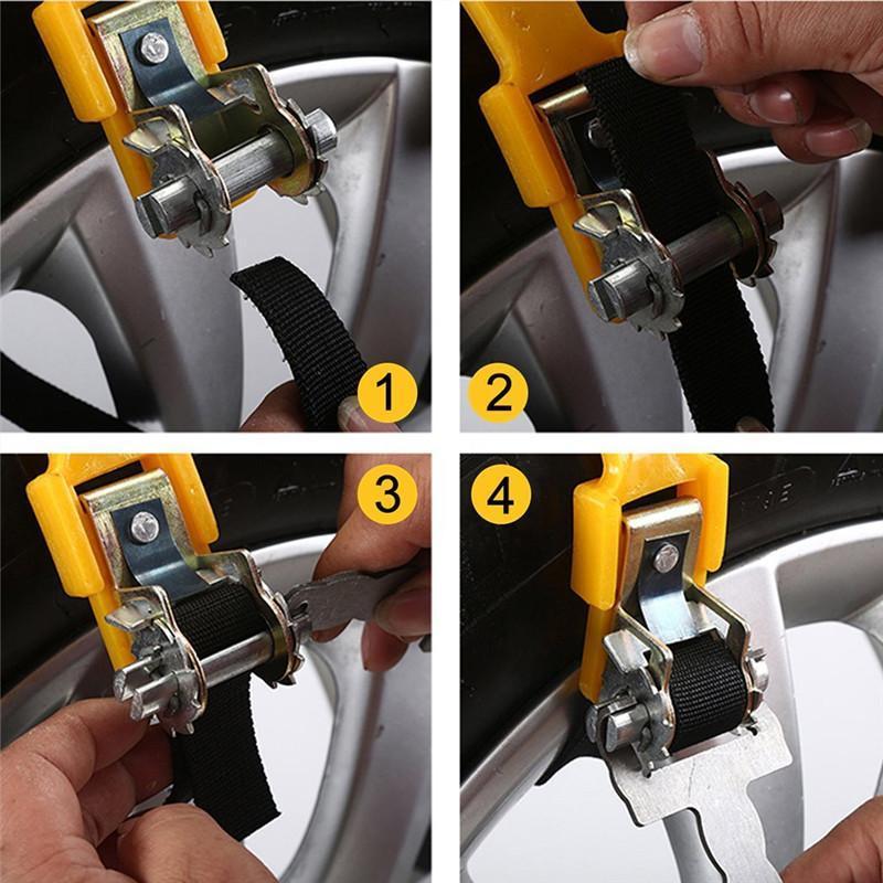 3 cadenas para neumáticos de nieve.