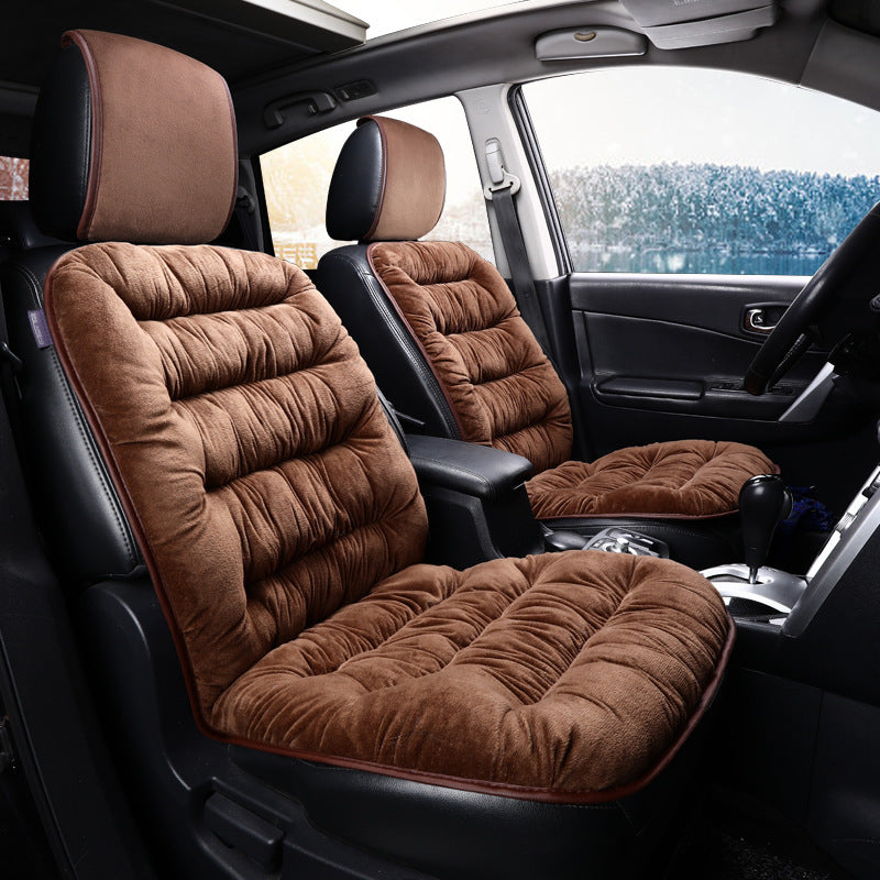 Coussin de siège de voiture universel en tissu peluche chaud d'hiver