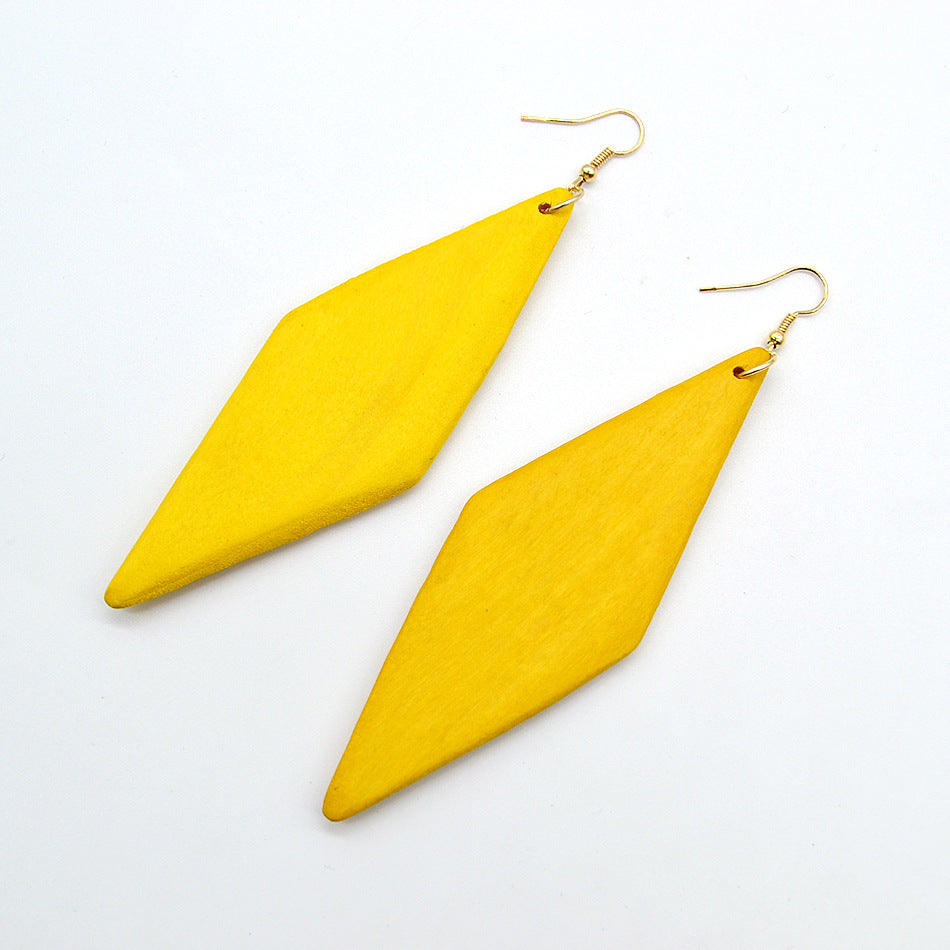 European And American Personalized Exaggerated Wood Eardrops