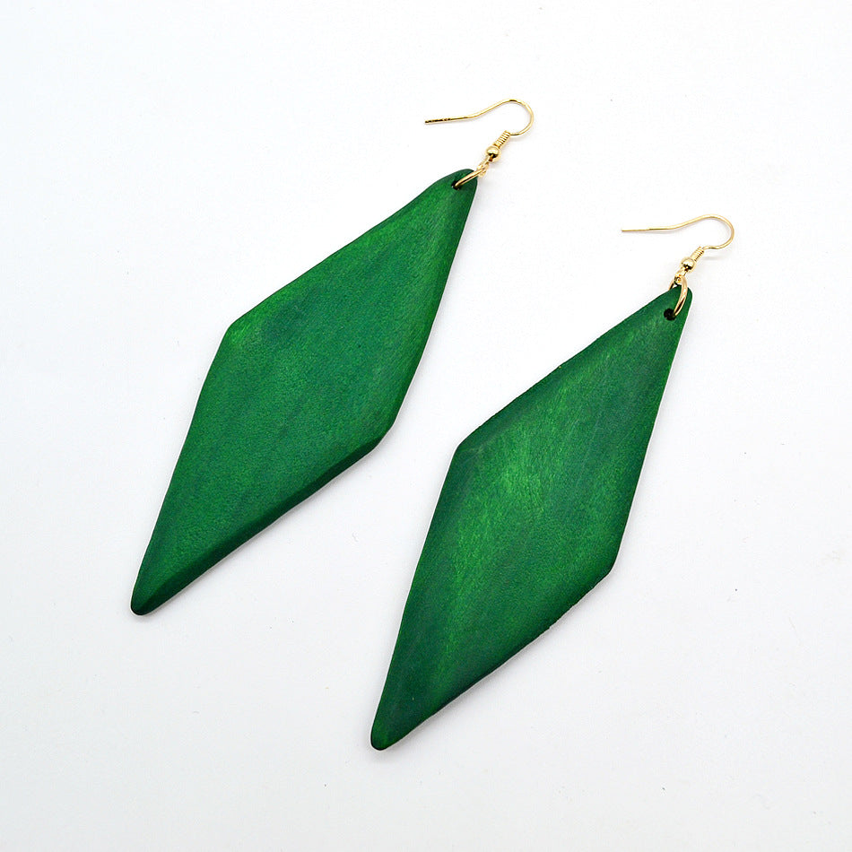 European And American Personalized Exaggerated Wood Eardrops