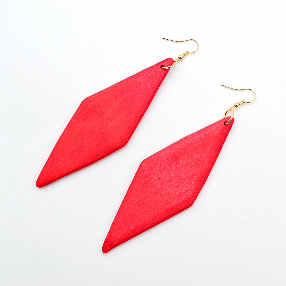 European And American Personalized Exaggerated Wood Eardrops
