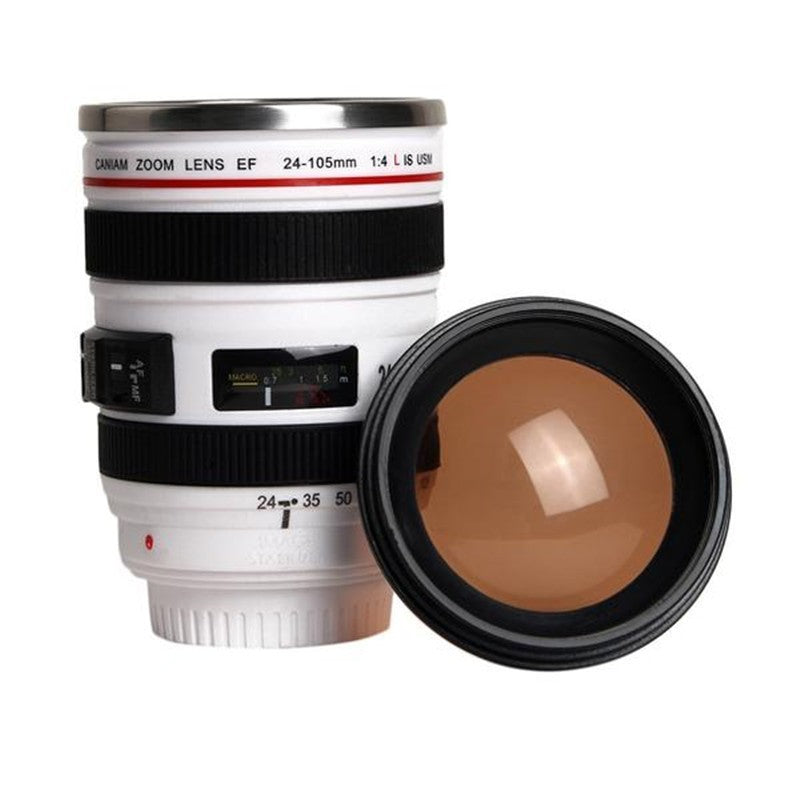 Tasse de voyage pour objectif d'appareil photo en acier inoxydable