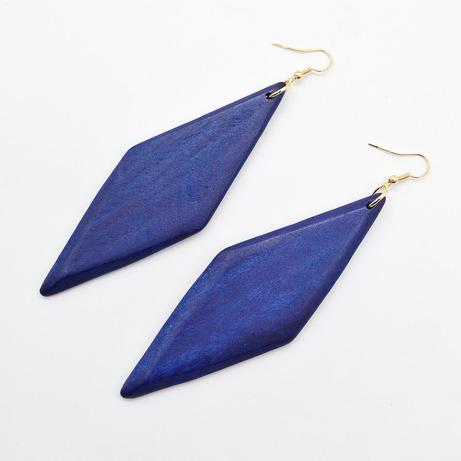 European And American Personalized Exaggerated Wood Eardrops