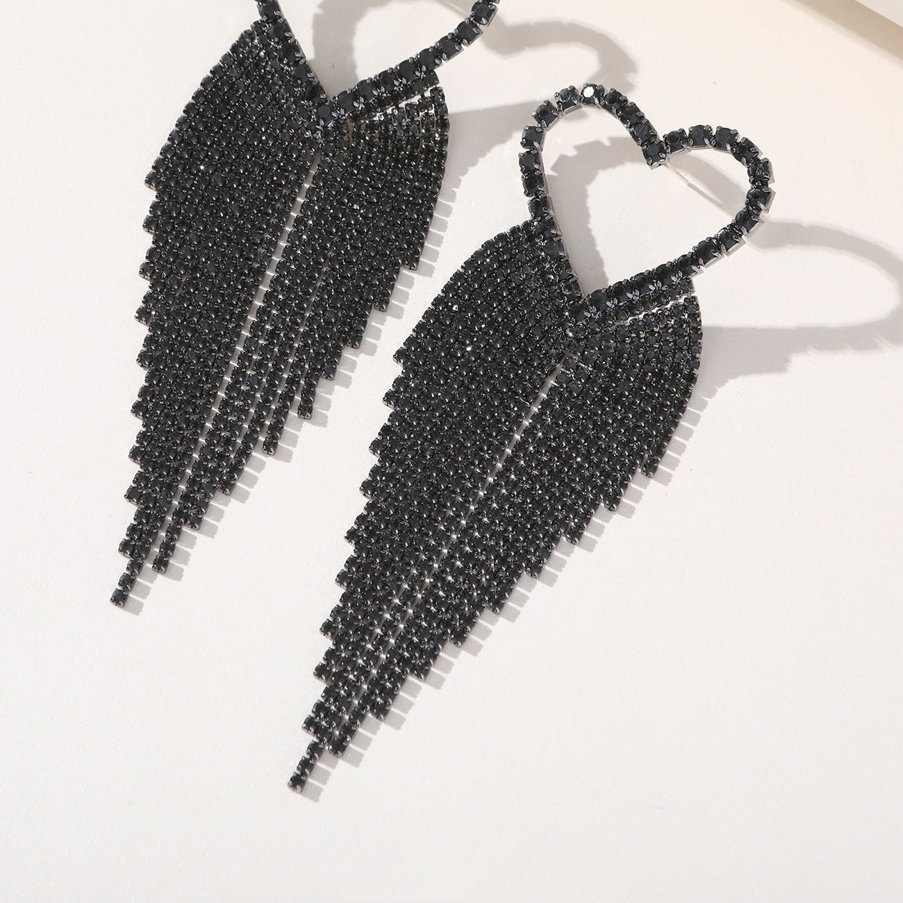 Boucles d'oreilles à longues franges en diamant exagérées et personnalisées