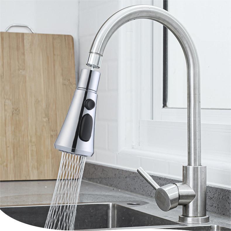 Pulvérisateur de robinet pressurisé universel, anti-éclaboussures, robinet d'eau rotatif à 360 degrés, trois stalles, économie d'eau, adaptateur de buse de robinet