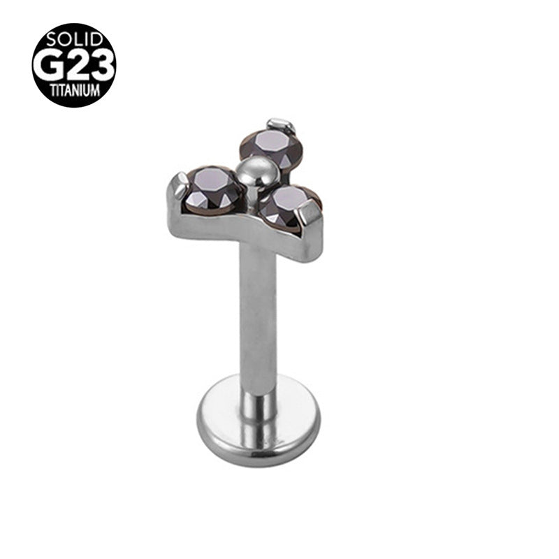 Pack de bougainvilliers spectabilis en titane incrusté de Zircon, clou d'oreille en os, Piercing pour le corps humain