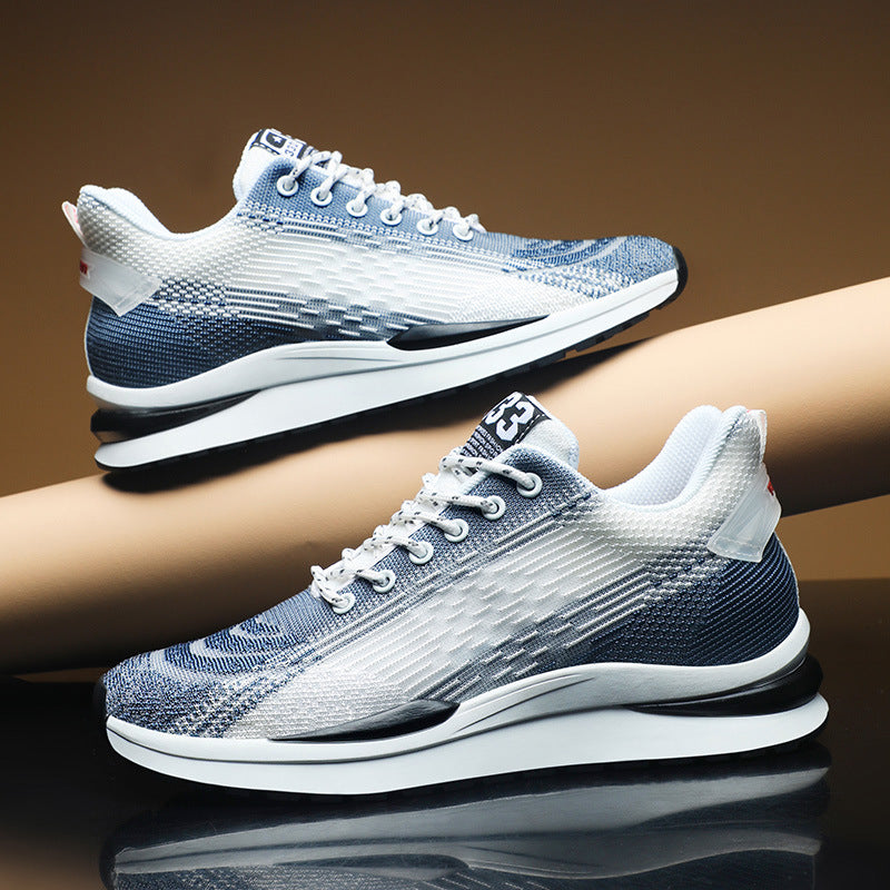 Chaussures pour hommes à semelle intérieure augmentant la hauteur, chaussures de sport respirantes à lacets