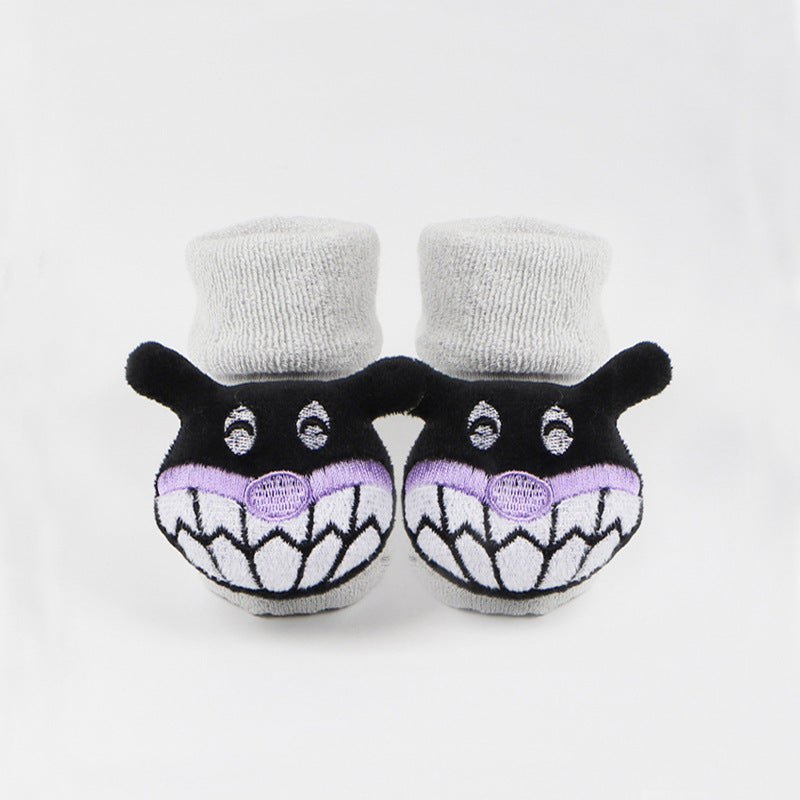 Chaussettes en coton pour bébés filles et garçons, en caoutchouc antidérapant, dessin animé, enfants en bas âge