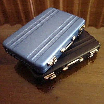 Mot de passe créatif forme sûre en aluminium porte-carte de visite mini valise porte-carte de visite col blanc bureau cadeaux d'entreprise
