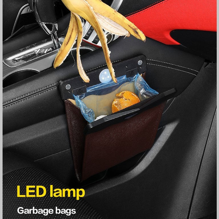 LED voiture poubelle organisateur sac à ordures Automobiles sac de rangement accessoires Auto porte siège arrière visière poubelle papier poubelle