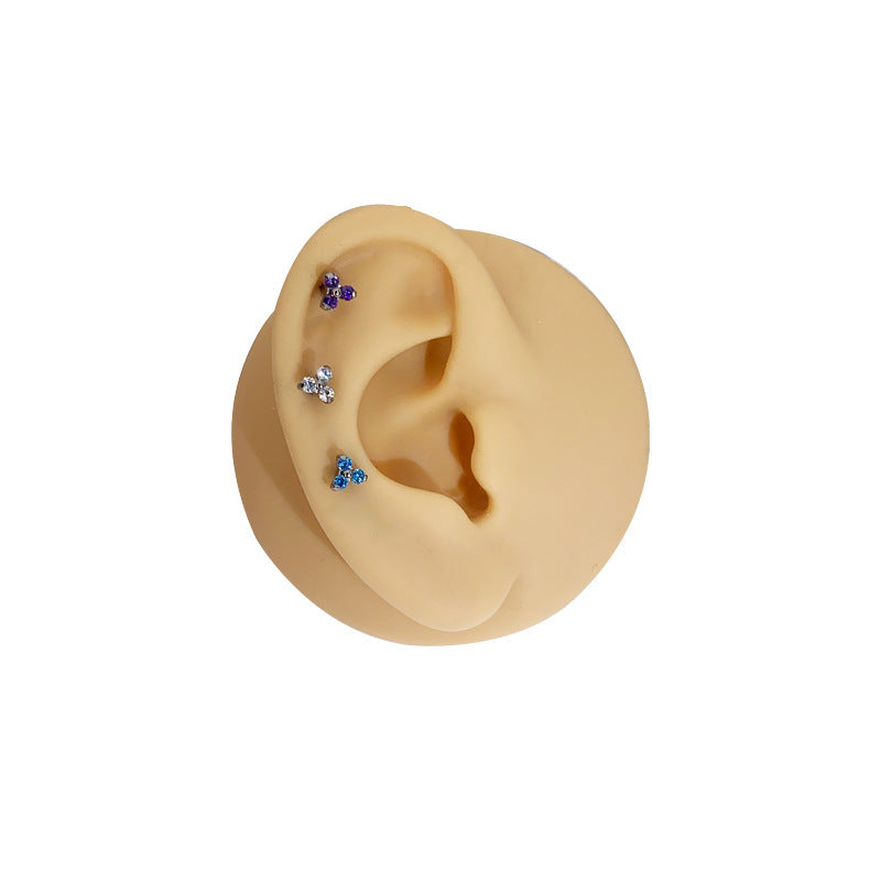 Pack de bougainvilliers spectabilis en titane incrusté de Zircon, clou d'oreille en os, Piercing pour le corps humain