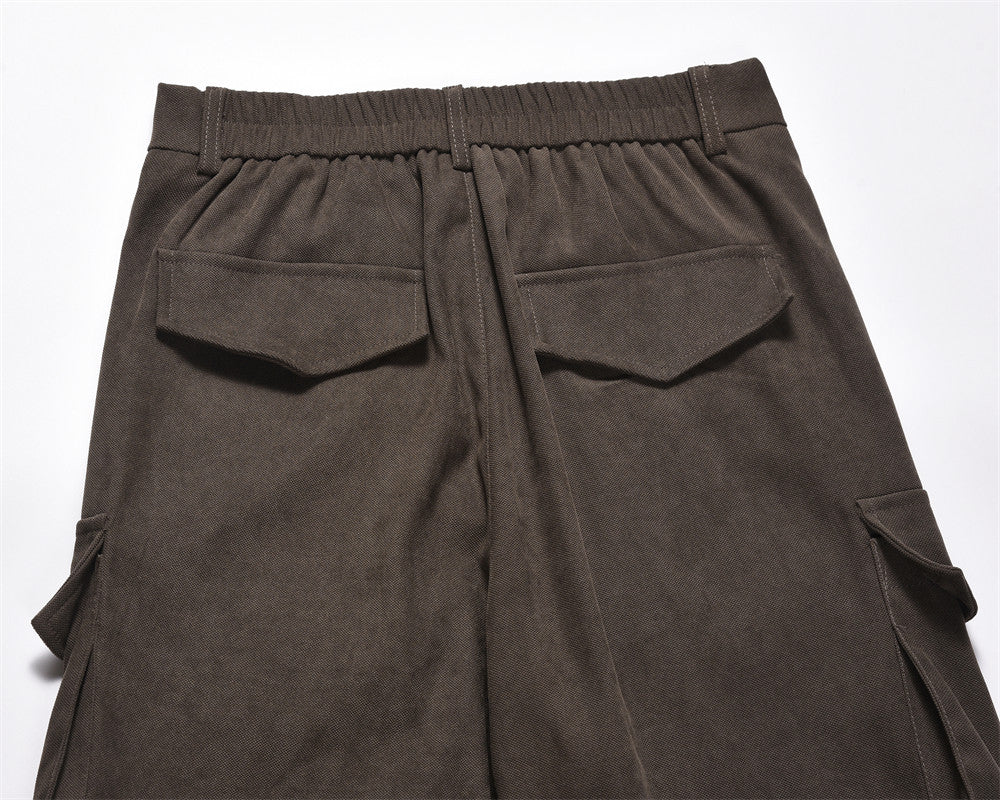 American High Street Knee Pleated Tooling Straight-leg Trousers