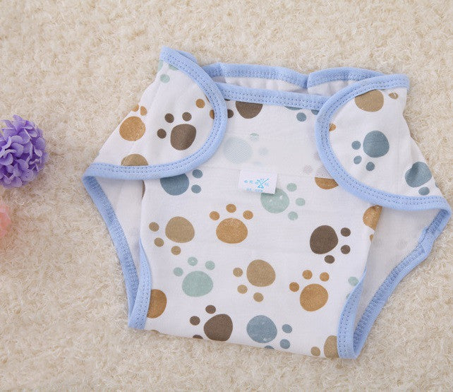 Couche-culotte lavable en tissu imprimé de dessin animé en coton pour bébé