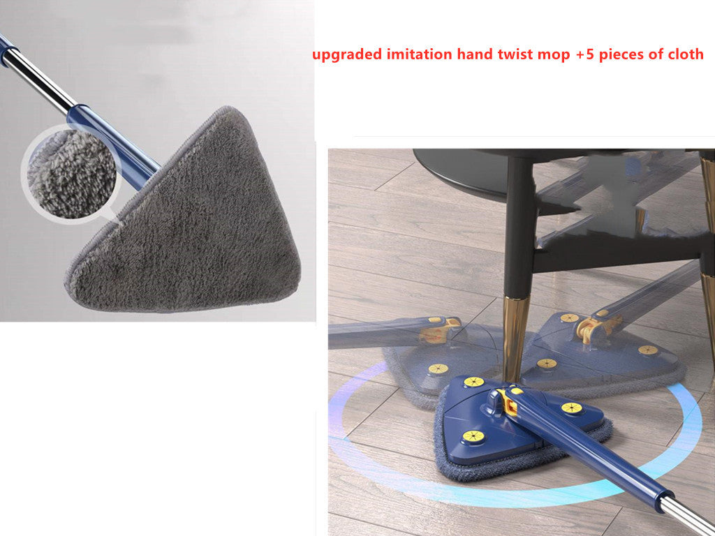 Vadrouille triangulaire extensible à 360 degrés, vadrouille de nettoyage réglable et rotative à 360 Cm pour baignoire, carrelage, sol, mur, vadrouille de nettoyage en profondeur